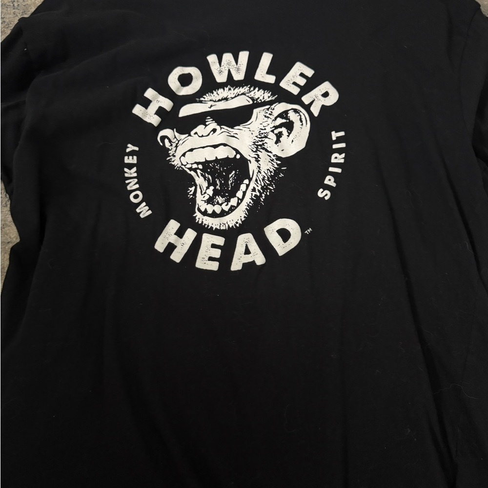 Black Short Sleeve Tee with Howler Head Graphic